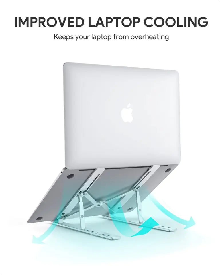 Sleek Aluminum Laptop&Tablet Cooling Stand for Pain-Free Desk Work